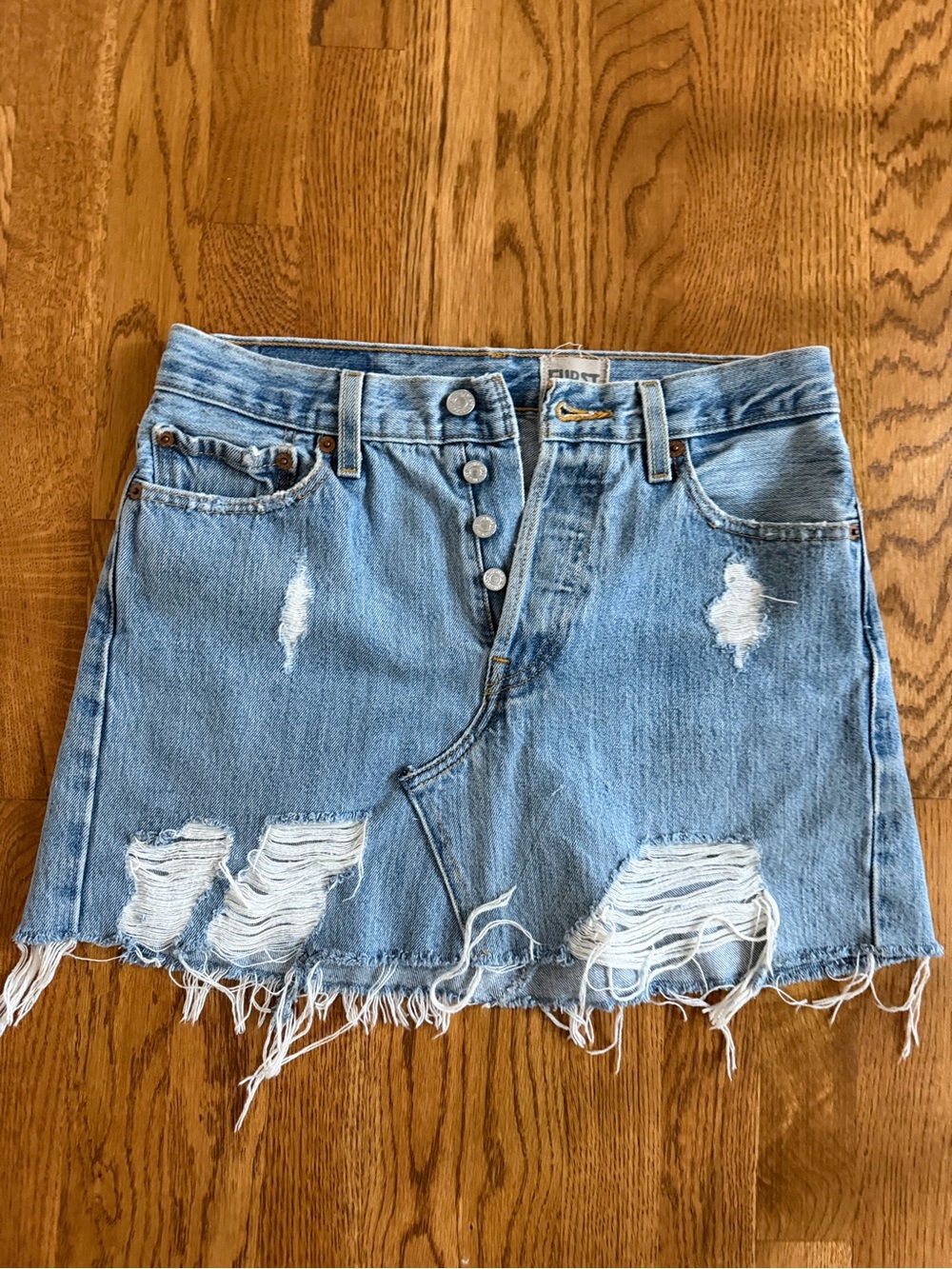 Furst of a Kind Vintage Levi’s Distressed Skirt